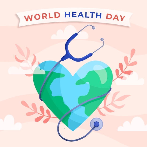 Vector ilustración plana del día mundial de la salud