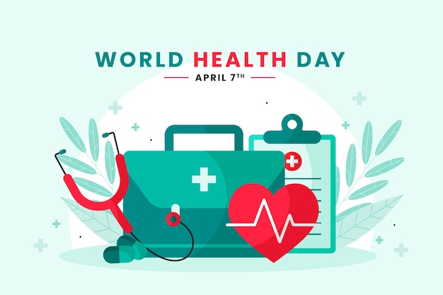 Ilustración plana del día mundial de la salud
