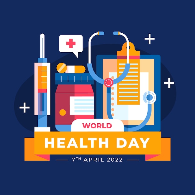 Vector ilustración plana del día mundial de la salud