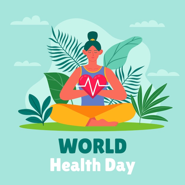 Vector ilustración plana del día mundial de la salud