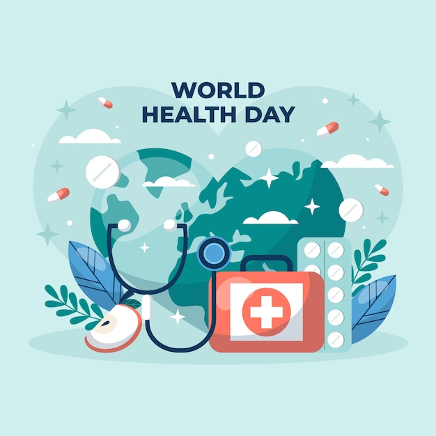 Ilustración plana para el día mundial de la salud
