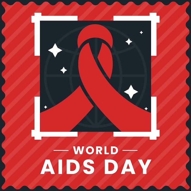 Vector ilustración plana del día mundial del sida