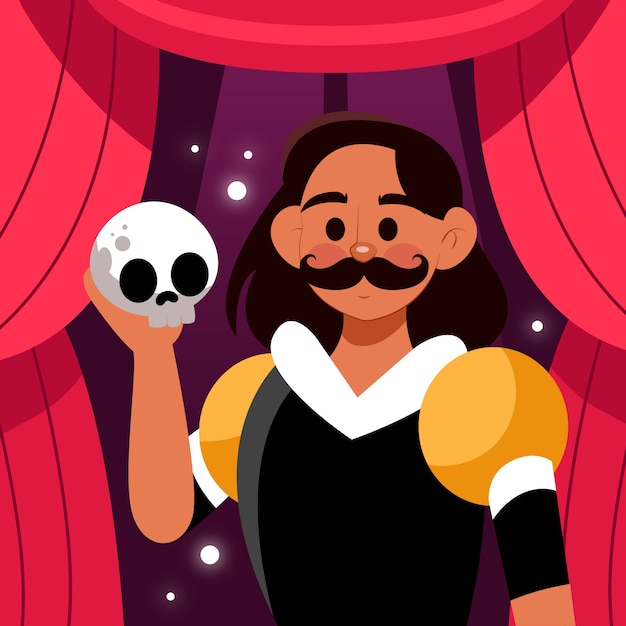 Vector ilustración plana del día mundial del teatro