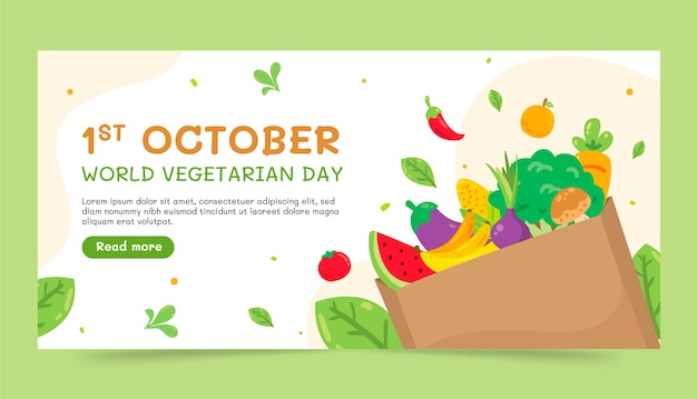 Vector ilustración plana para el día mundial del vegetarianismo