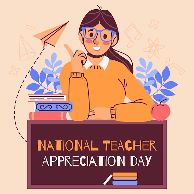 Vector ilustración plana del día nacional de aprecio al maestro