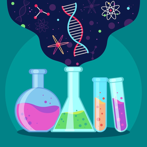 Vector ilustración plana del día nacional de la ciencia