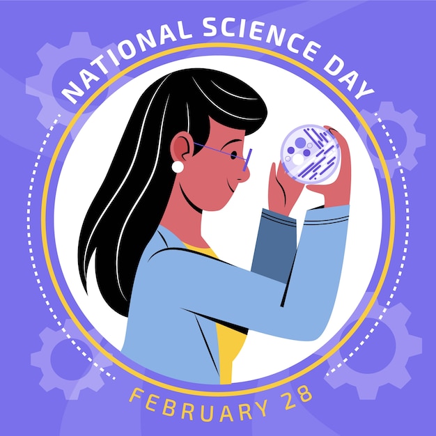 Vector ilustración plana del día nacional de la ciencia