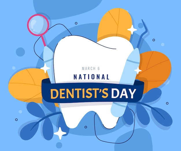 Vector ilustración plana del día nacional del dentista