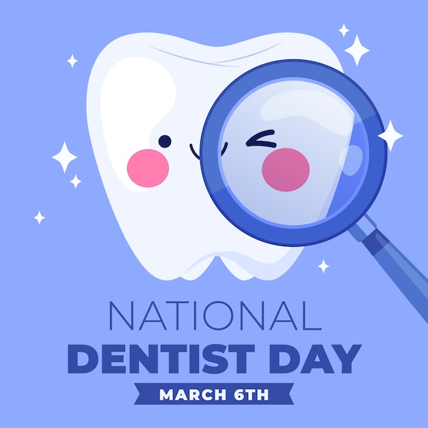 Vector ilustración plana del día nacional del dentista