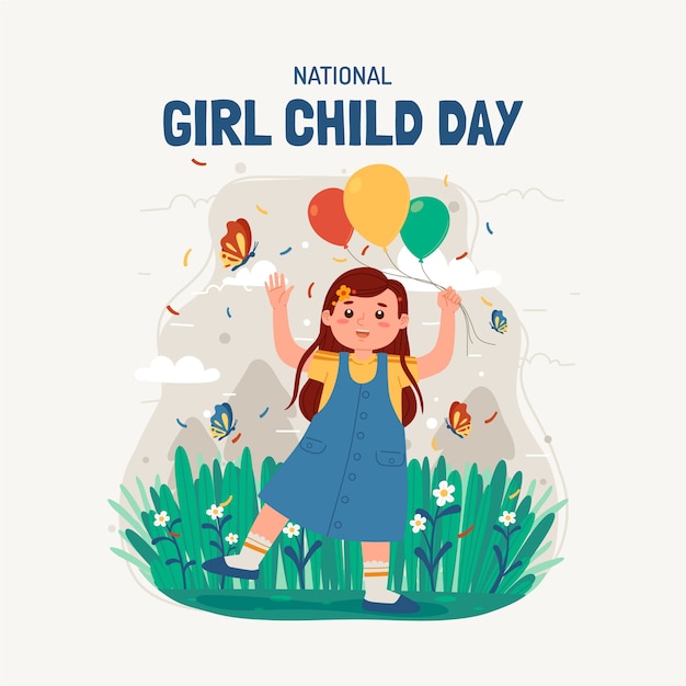 Vector ilustración plana del día nacional de la niña