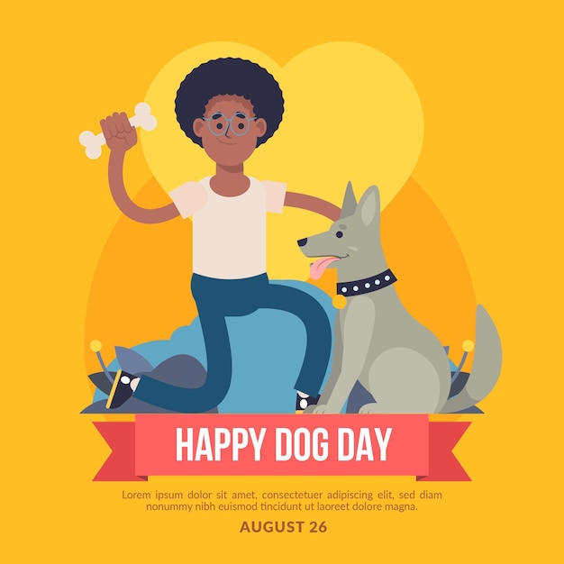 Vector ilustración plana del día nacional del perro