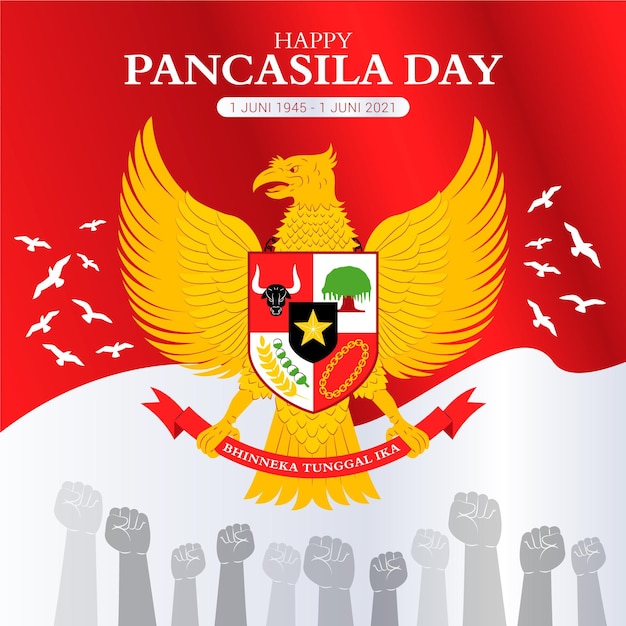 Ilustración plana del día de pancasila