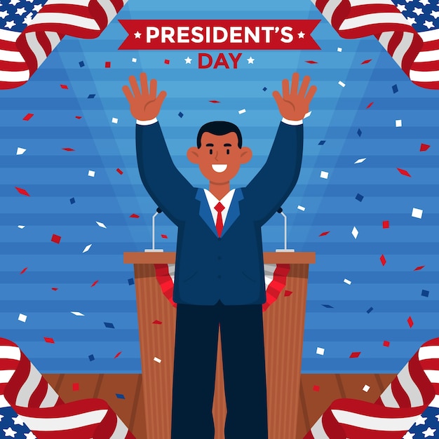 Vector ilustración plana del día de los presidentes