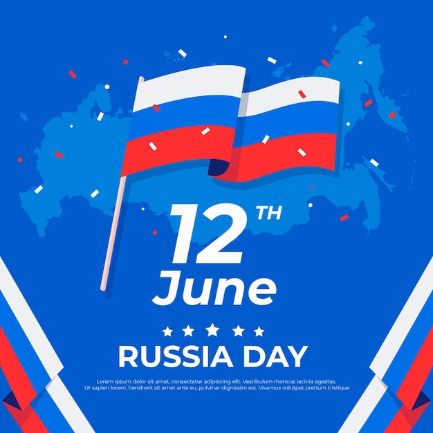 Ilustración plana del día de rusia