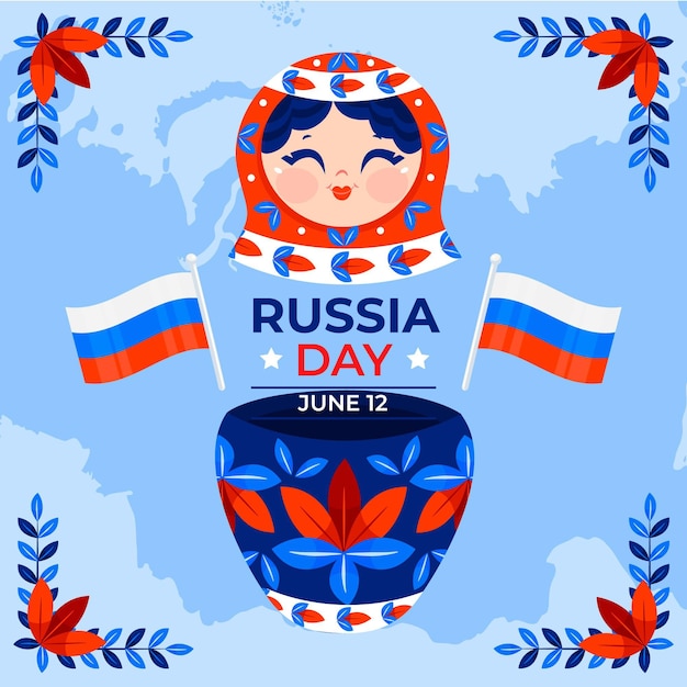 Vector ilustración plana del día de rusia