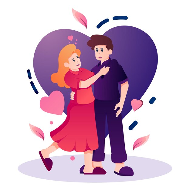 Ilustración plana del día de san valentín