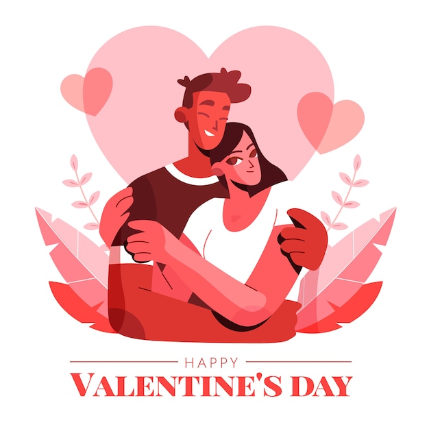 Ilustración plana del día de san valentín