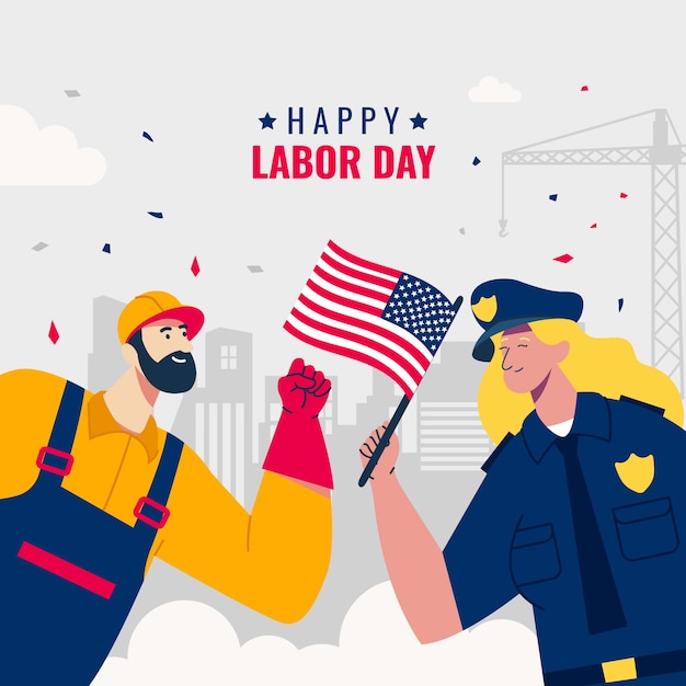 Ilustración plana del día del trabajo