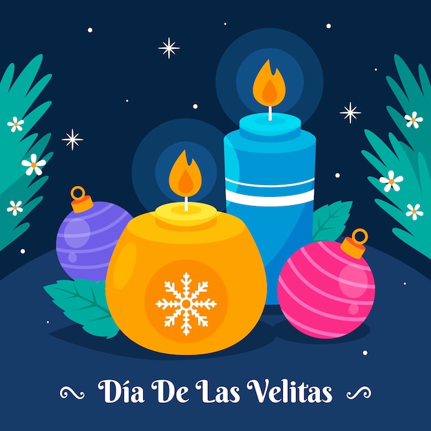 Vector ilustración plana dia de las velitas