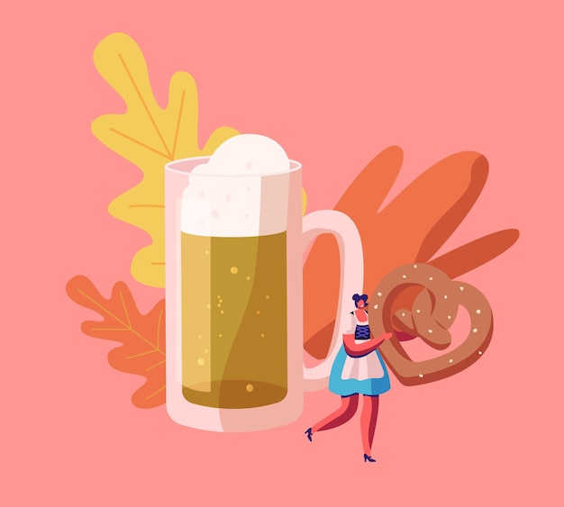 Ilustración plana de dibujos animados de concepto de festival de Oktoberfest