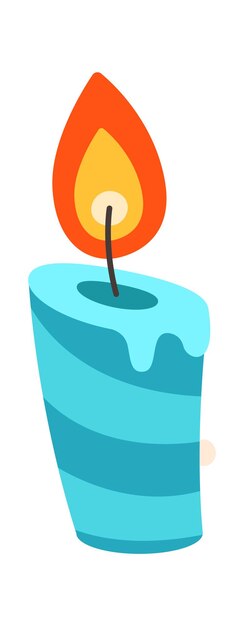 Ilustración plana de dibujos animados de velas encendidas