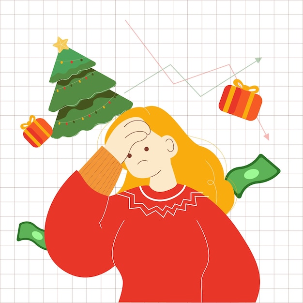 Vector ilustración plana de diciembre financiero