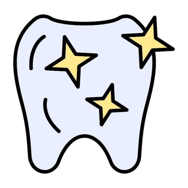 Ilustración plana de los dientes limpios