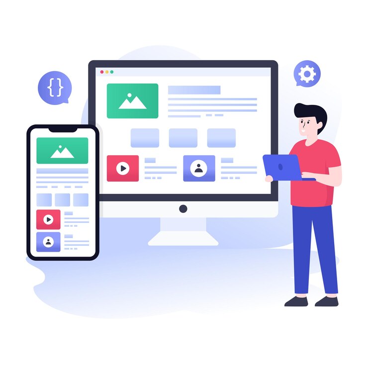 Vector una ilustración plana de diseño adaptable y receptivo.