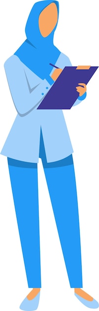 Ilustración plana del diseño vectorial de personajes médicos femeninos sin rostro