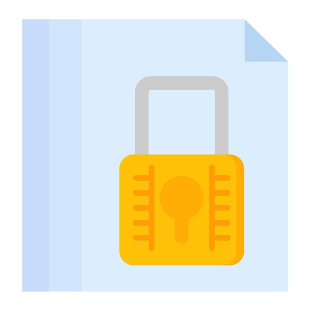 Ilustración plana del documento bloqueado