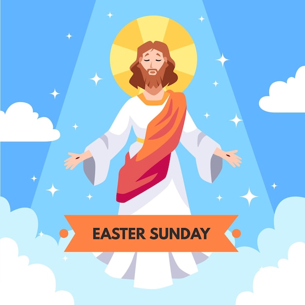 Vector ilustración plana de domingo de pascua