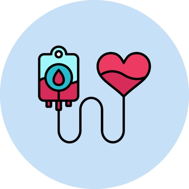 Ilustración plana de la donación de sangre