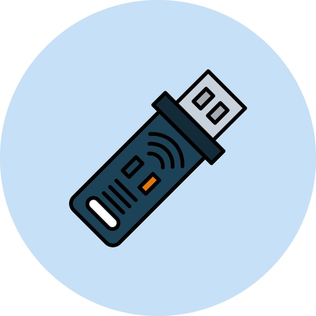 Ilustración plana de dongle