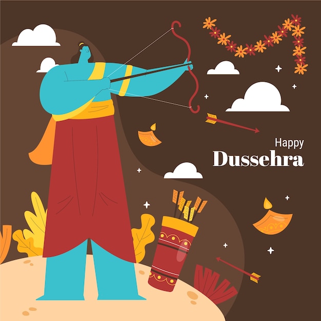 Vector ilustración plana dussehra