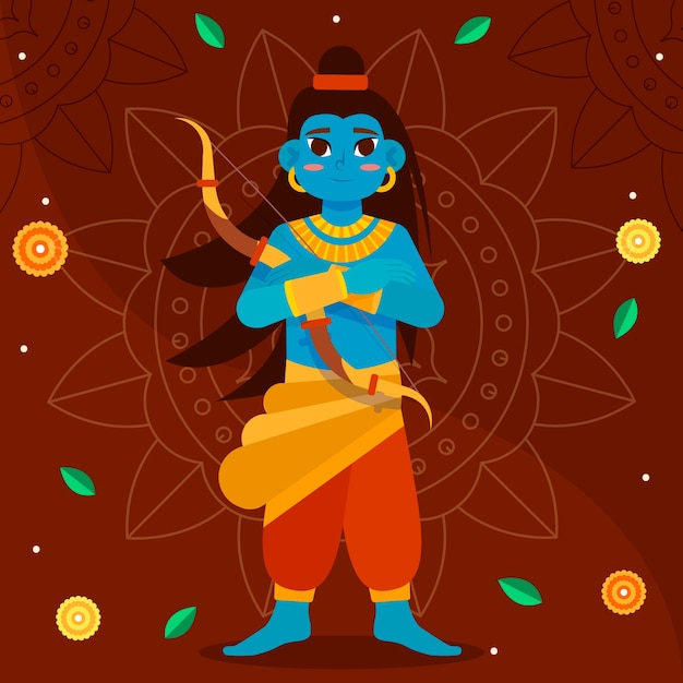 Ilustración plana dussehra