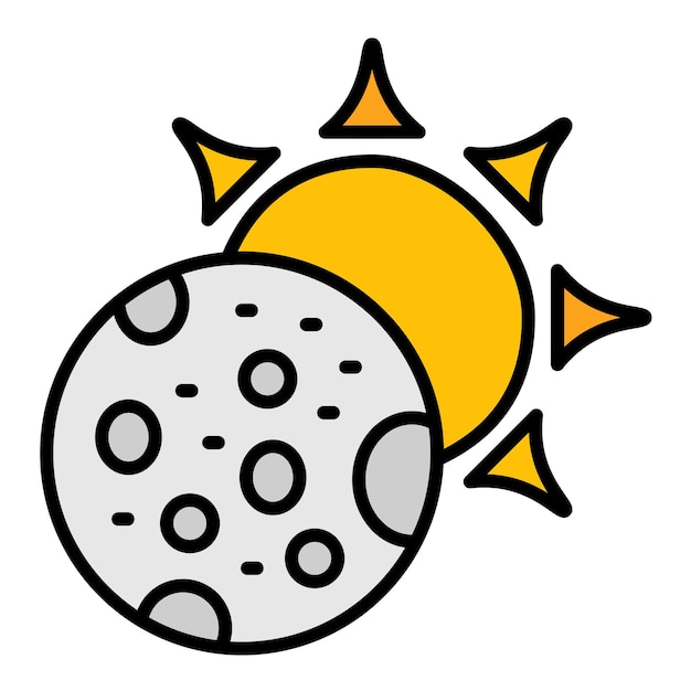 Ilustración plana de eclipse