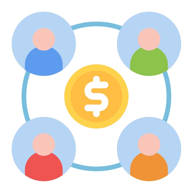 Ilustración plana de la economía compartida