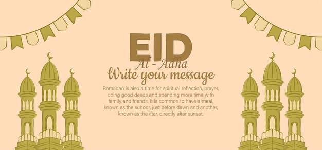 Ilustración plana de eid al-adha