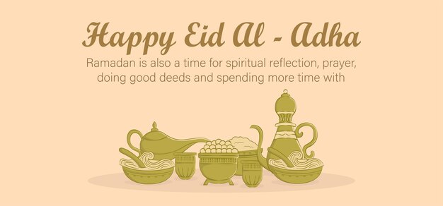 Ilustración plana de eid al-adha