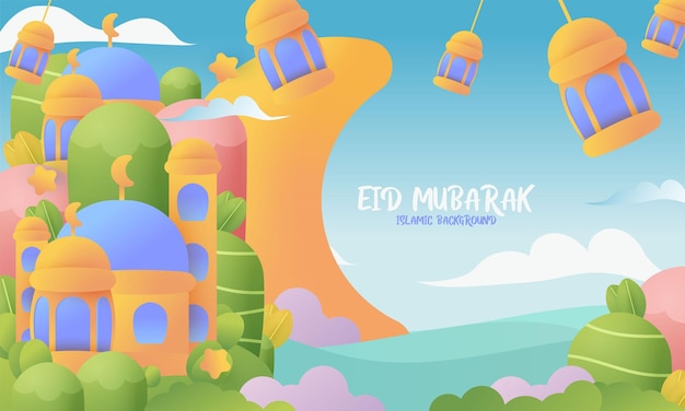 Vector ilustración plana de eid alfitr