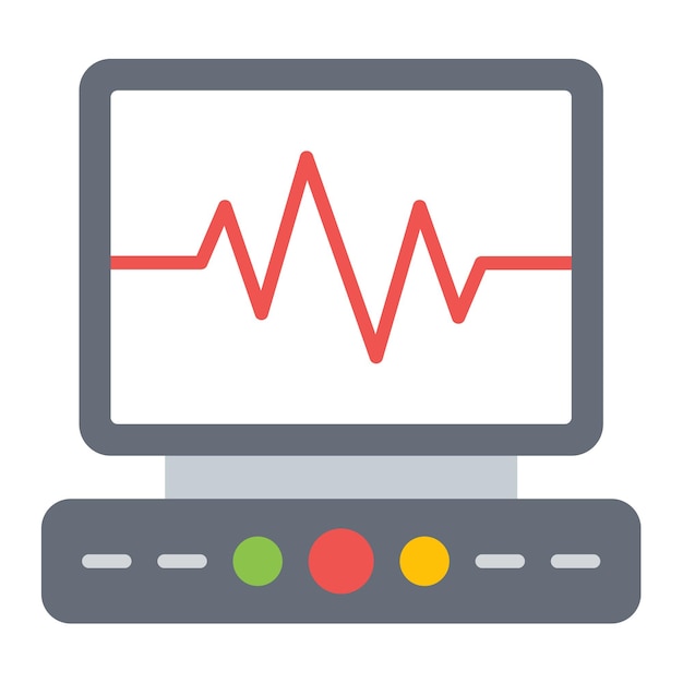 Ilustración plana de electrocardiograma