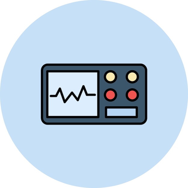 Ilustración plana de electrocardiograma