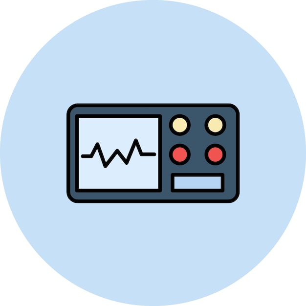 Ilustración plana del electrocardiograma