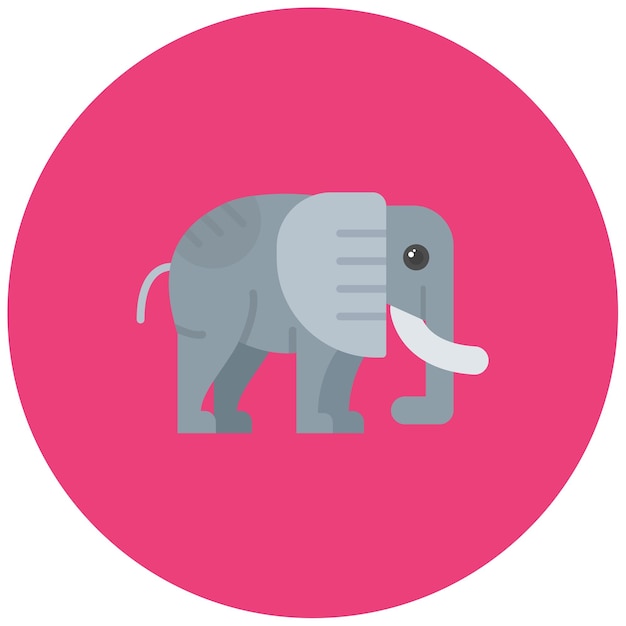 Ilustración plana de un elefante de circo