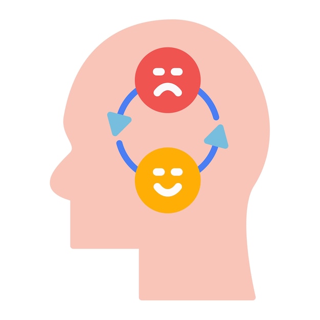 Ilustración plana de emoción bipolar