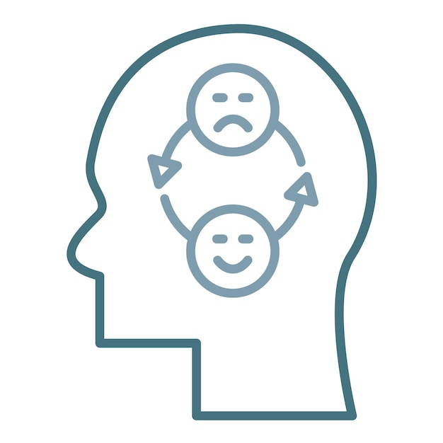 Ilustración plana de emoción bipolar