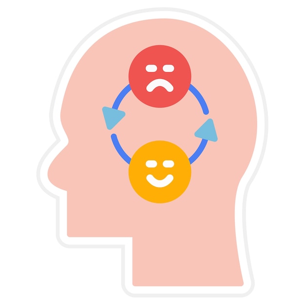 Ilustración plana de emoción bipolar