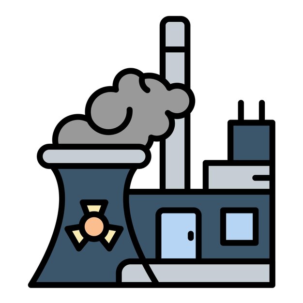 Ilustración plana de energía nuclear