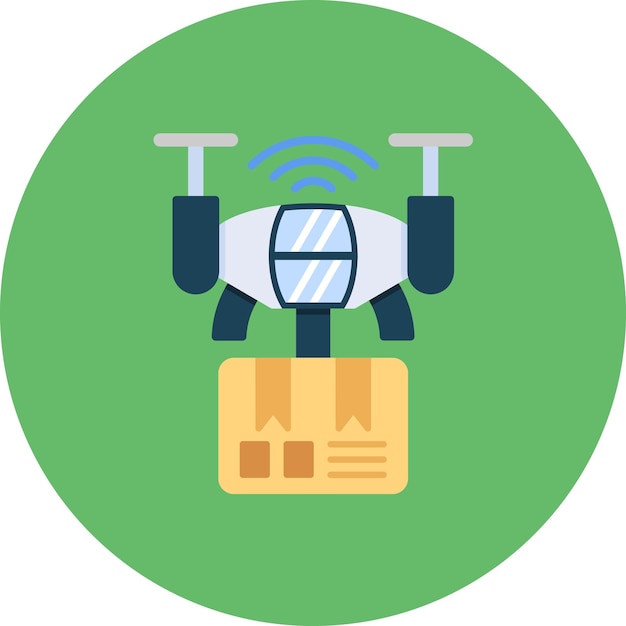 Ilustración plana de entrega con drones