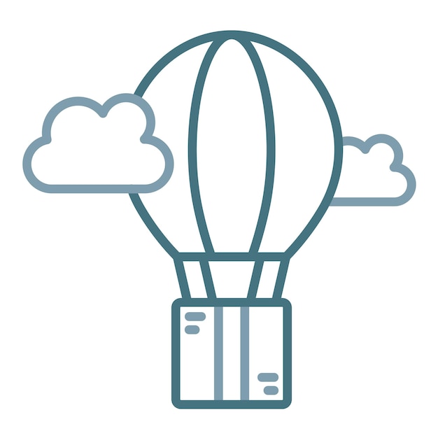 Ilustración plana de la entrega del globo de aire